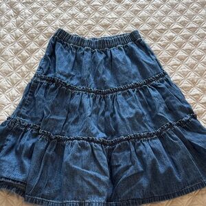 GAP Tiered Denim Skirt - Dark Blue